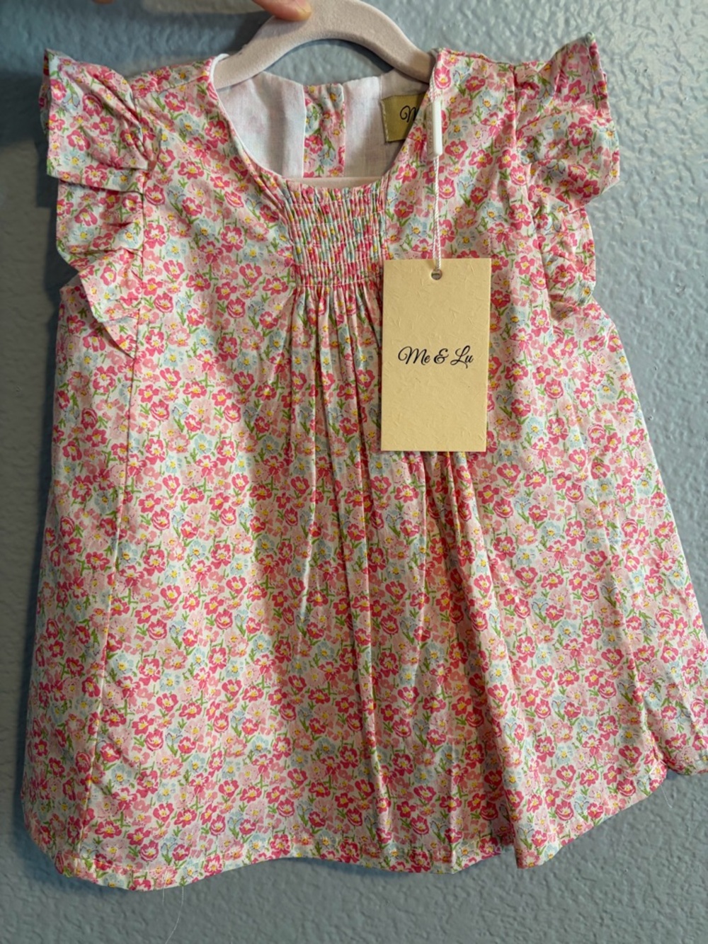 Pink Floral Smocked Casual Dress for Kids NWT